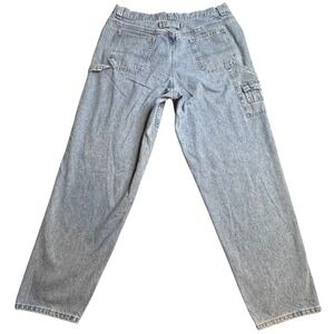 Vintage Lee Riveted Carpenter Jeans Womens 34 Light Wash Denim Relaxed Workwear